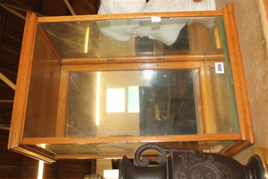 Oak table top display cabinet